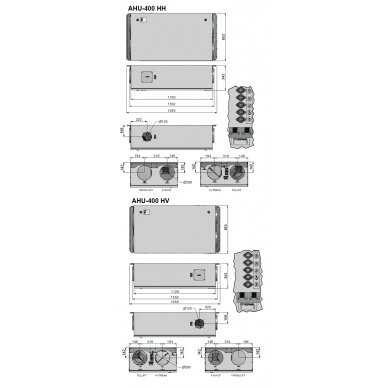 Ensy AHU-400HH/HV1 rekuperaator 430 m3/h. 1