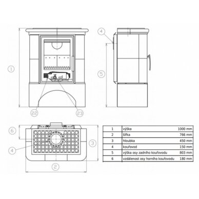 ABX BAVARIA K BORDO 6 ahi, keraamilise viimistlusega, 9 kW 1