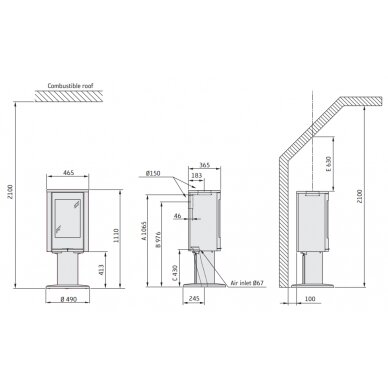 NIBE Contura C870G Style, 5kW 1