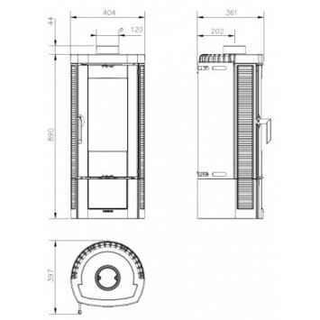 Nordica Candy, musta emailiga, 7,2 kW 2