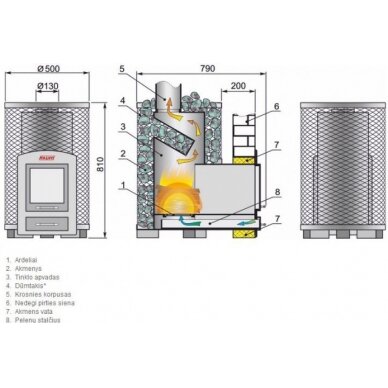 Банная печь на дровах Kalvis PR3-S 4